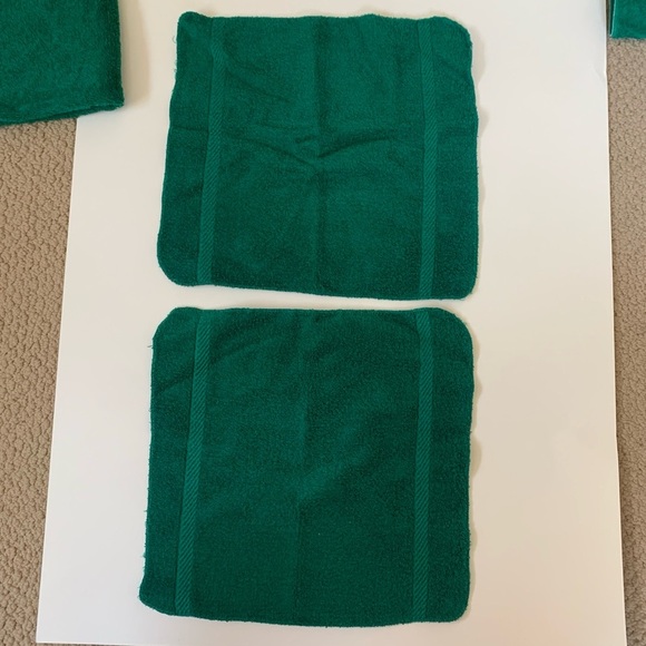 VTG Set 60s Lady Pepperell Cotton 2 Hand Towels + 2 Wash Cloths Forest Green USA - Picture 8 of 9